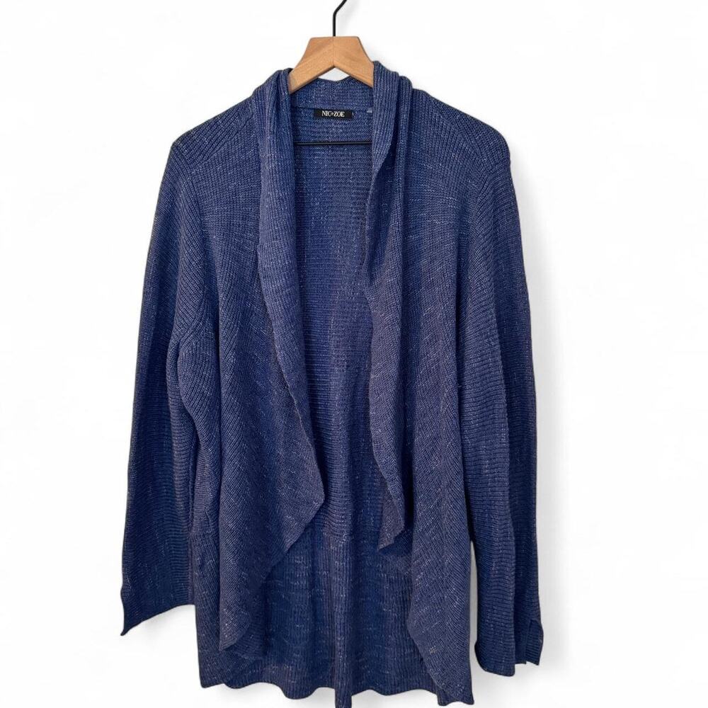 Navy blue open front cardigan
